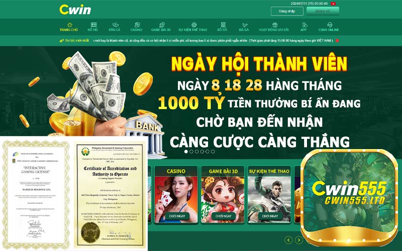 Hướng dẫn đăng ký và nạp tiền tại cwin555.com